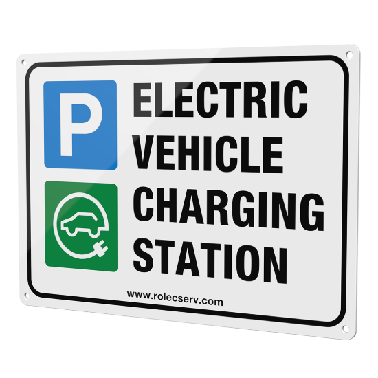 Aluminium A4 Landscape EV Parking Sign